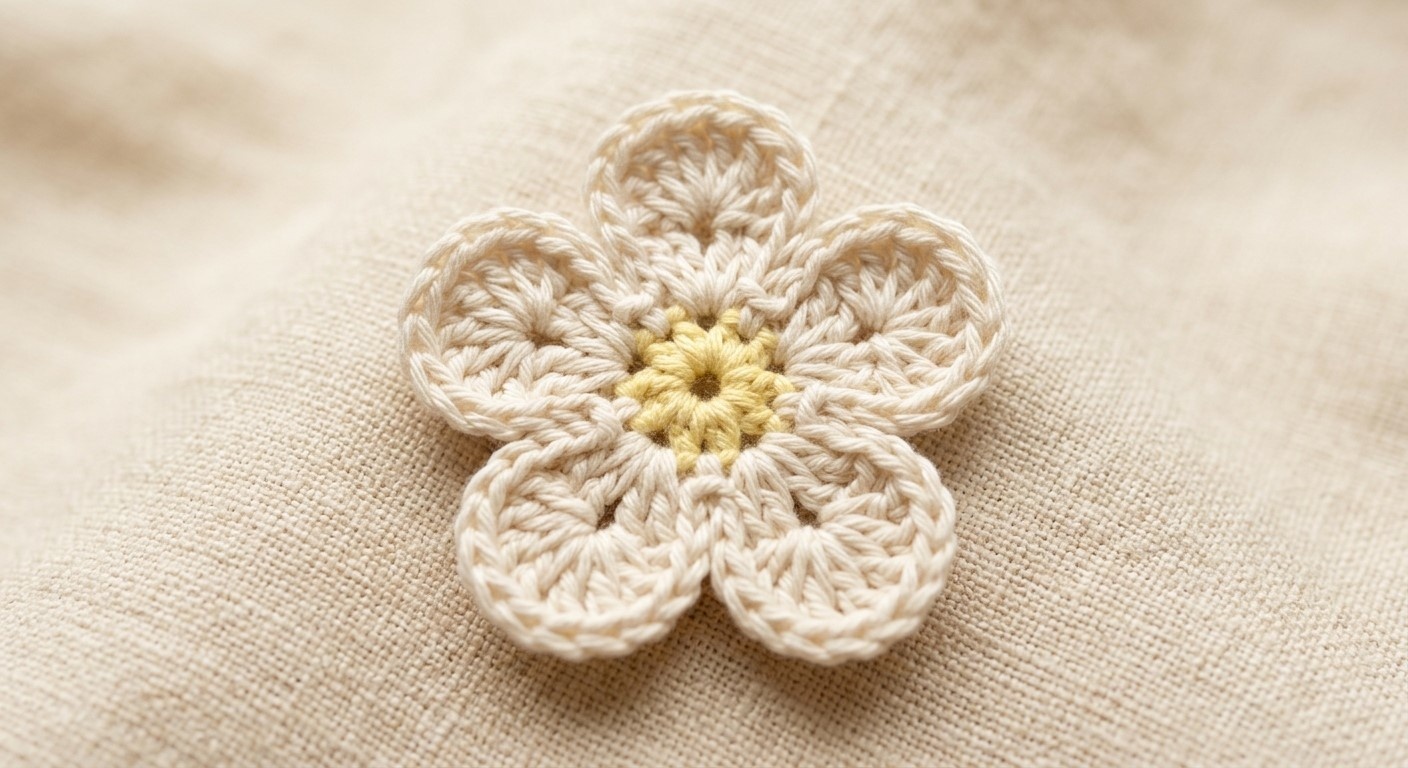 Finished easy crochet cotton flower without a stem